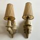 Pair of Arlus torchlight wall light in art deco plaster 1950
