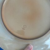 lot de 6 assiettes plates vintage en gres de montgolfier - service de table en gres vintage - gres émaillée made in france