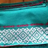 Tablecloth and 8 matching towels Old Green Basque