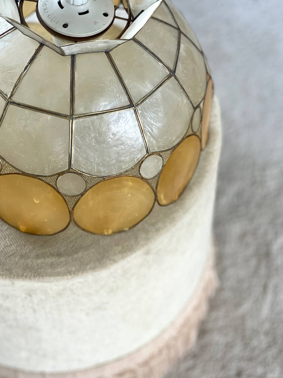 Mother-of-pearl and brass lampshade