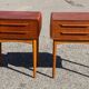 Teak bedside tables with oak legs attributed to Johannes Andersen, 1964, set of 2