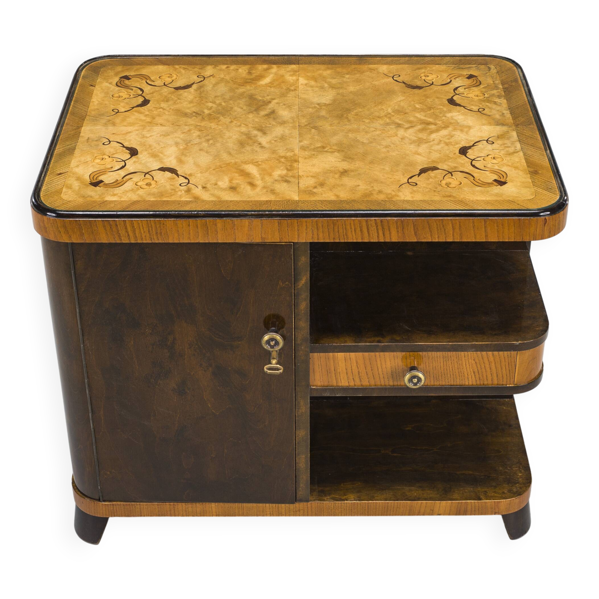 Art Deco Bar Cabinet with Inlays, 1930s