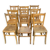 Set of 9 raw bistro chairs