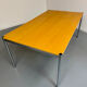 Large table design USM Haller wooden top and chrome structure