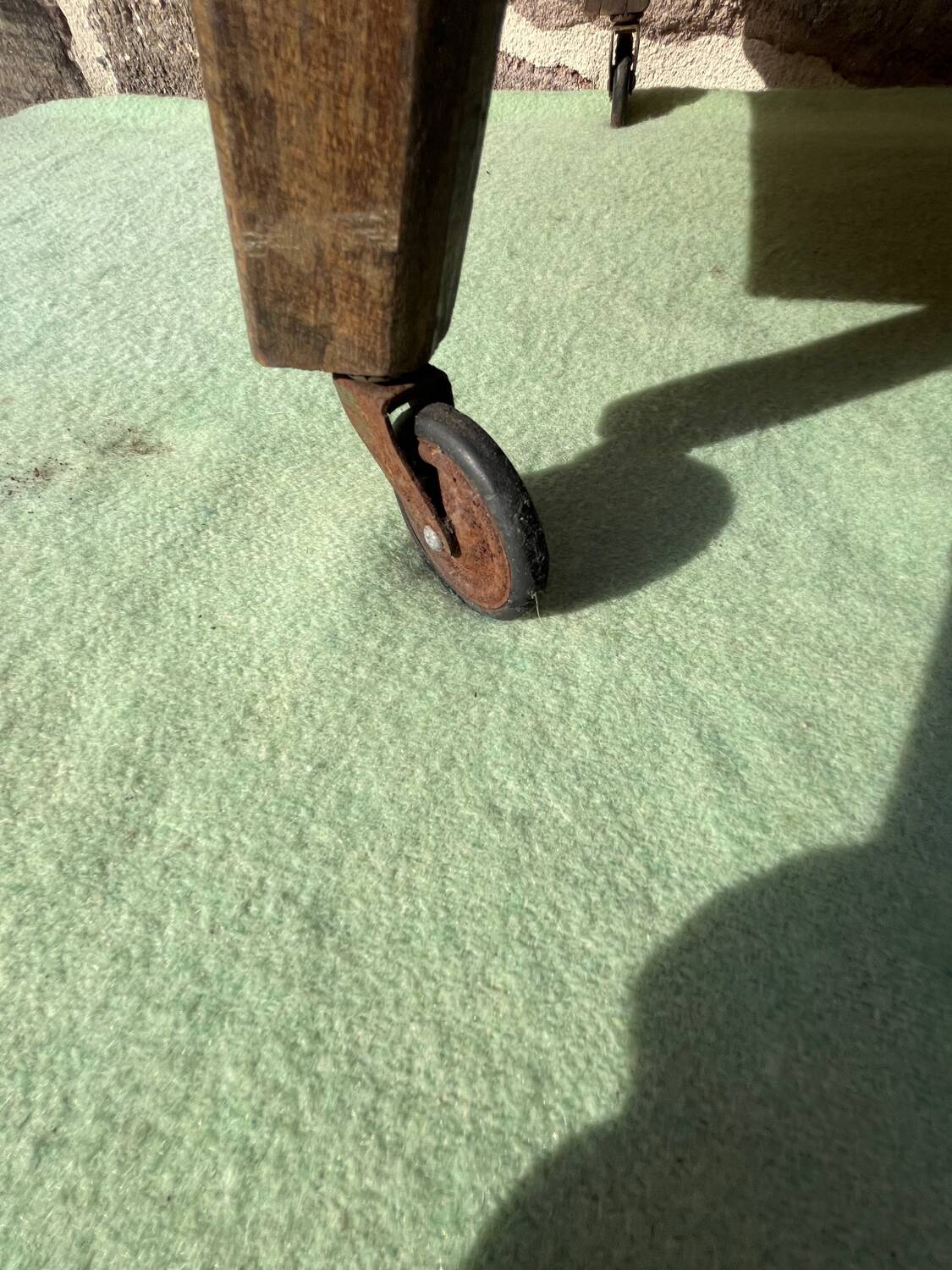 Wooden serving trolley