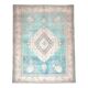 1960s Vintage Persian Handmade Wool Cotton Turquoise Area Rug 293x378