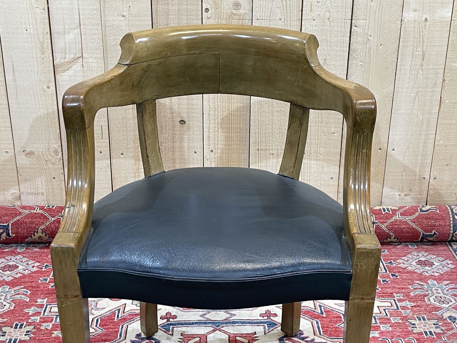 1930s beech and skai office chair