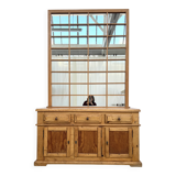 Buffet & Mirror XXL "Workshop Spirit" Set – Patinated Pine