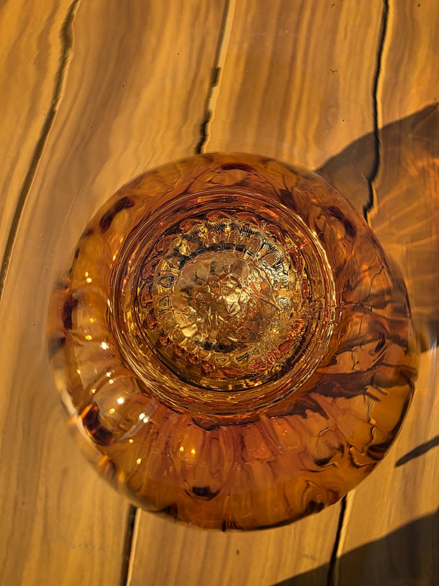 Giant glass 31 cm Empoli blown amber vintage