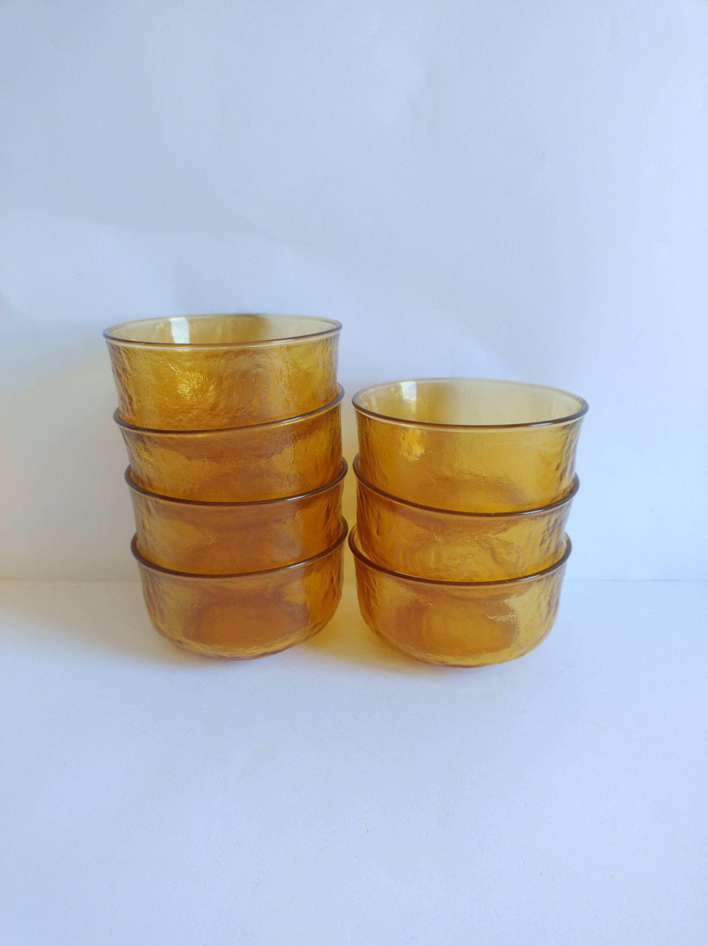 Set of 7 frosted amber cups l'alsacienne sierra biscuits