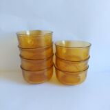 Set of 7 frosted amber cups l'alsacienne sierra biscuits