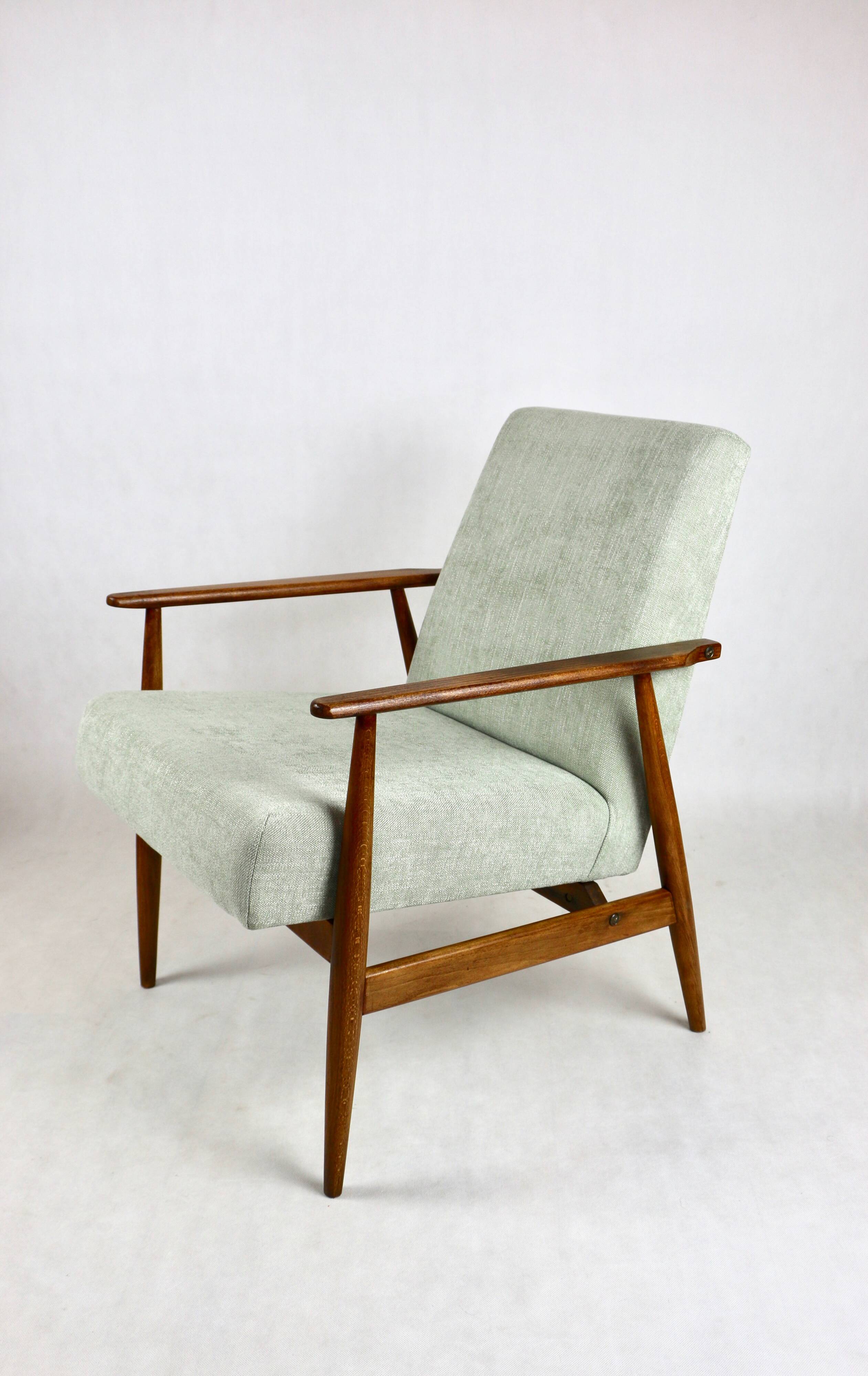 Fauteuil 'Lis', années 1970, vert clair, design Henryk Lis - bois naturel