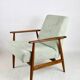 Fauteuil 'Lis', années 1970, vert clair, design Henryk Lis - bois naturel