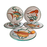 5 assiettes plates Vallauris