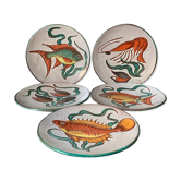 5 assiettes plates Vallauris