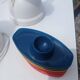 Set of 6 multicoloured vintage egg cups — Space Age pop design