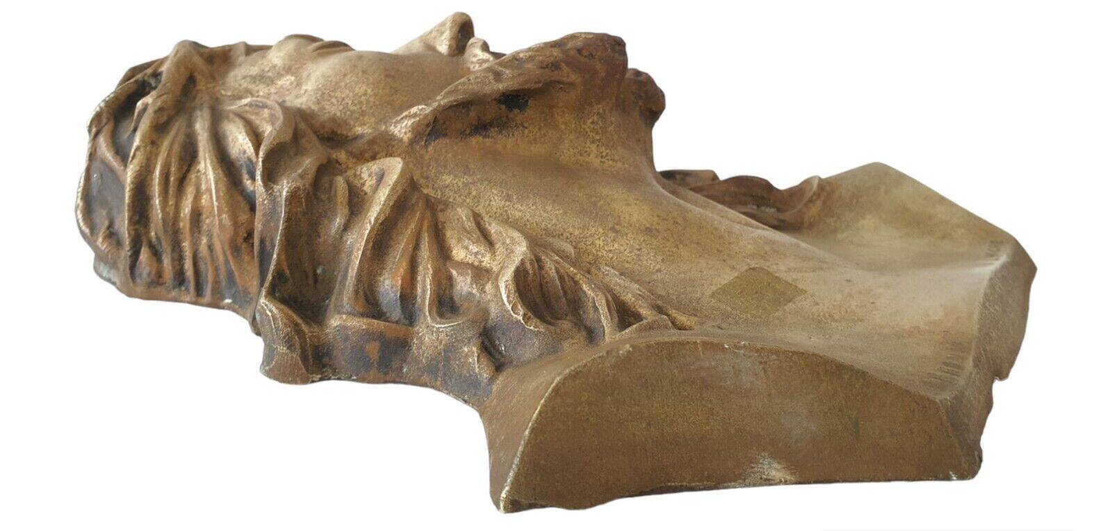Christ solid bronze plaque with bas relief for tombstone or other signed