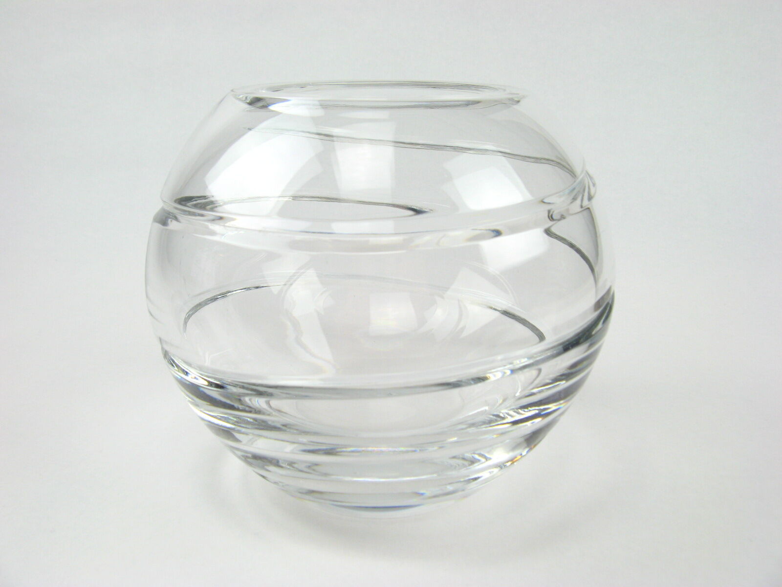 Crystal ball vase, spiral cut