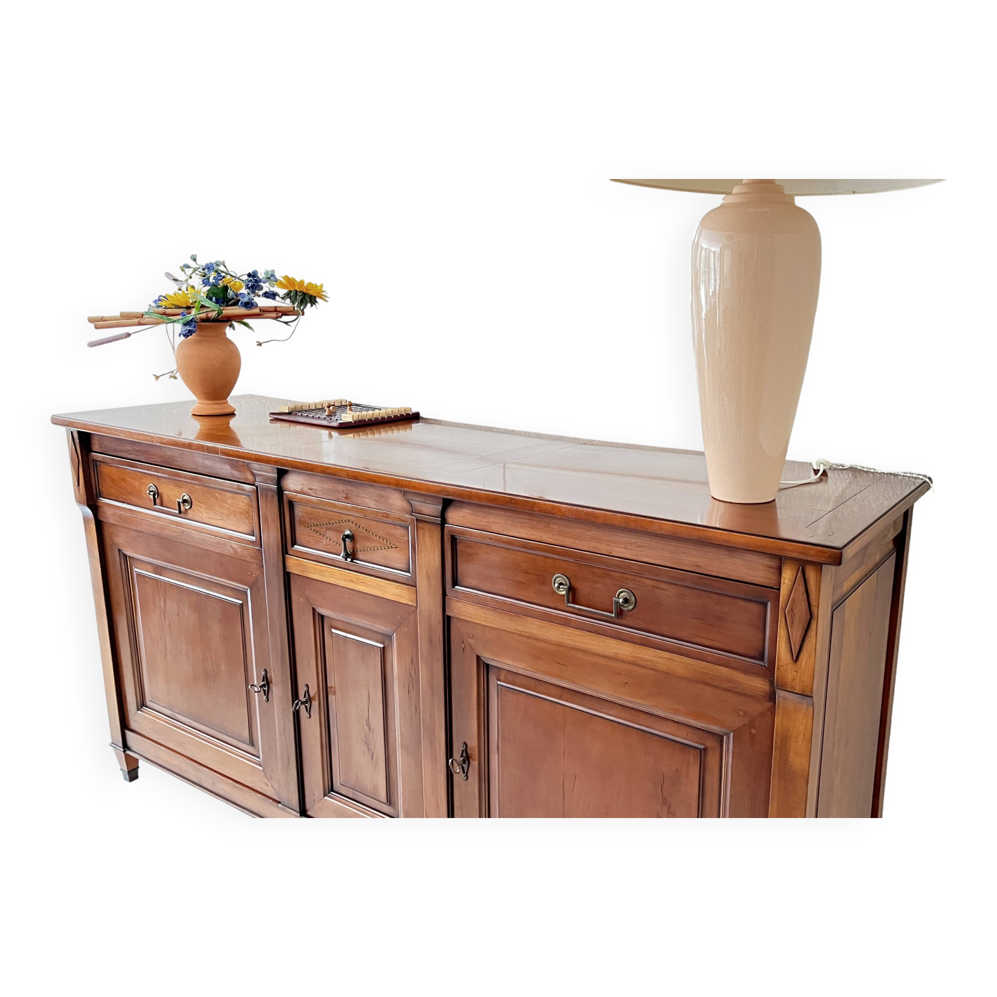 Buffet enfilade in Directoire style, made of cherry wood.