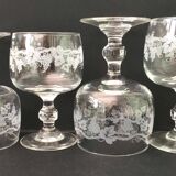 Set 12 verres d’Alsace cristal gravé vin et apéritif