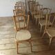 Raw wood bistro chairs.