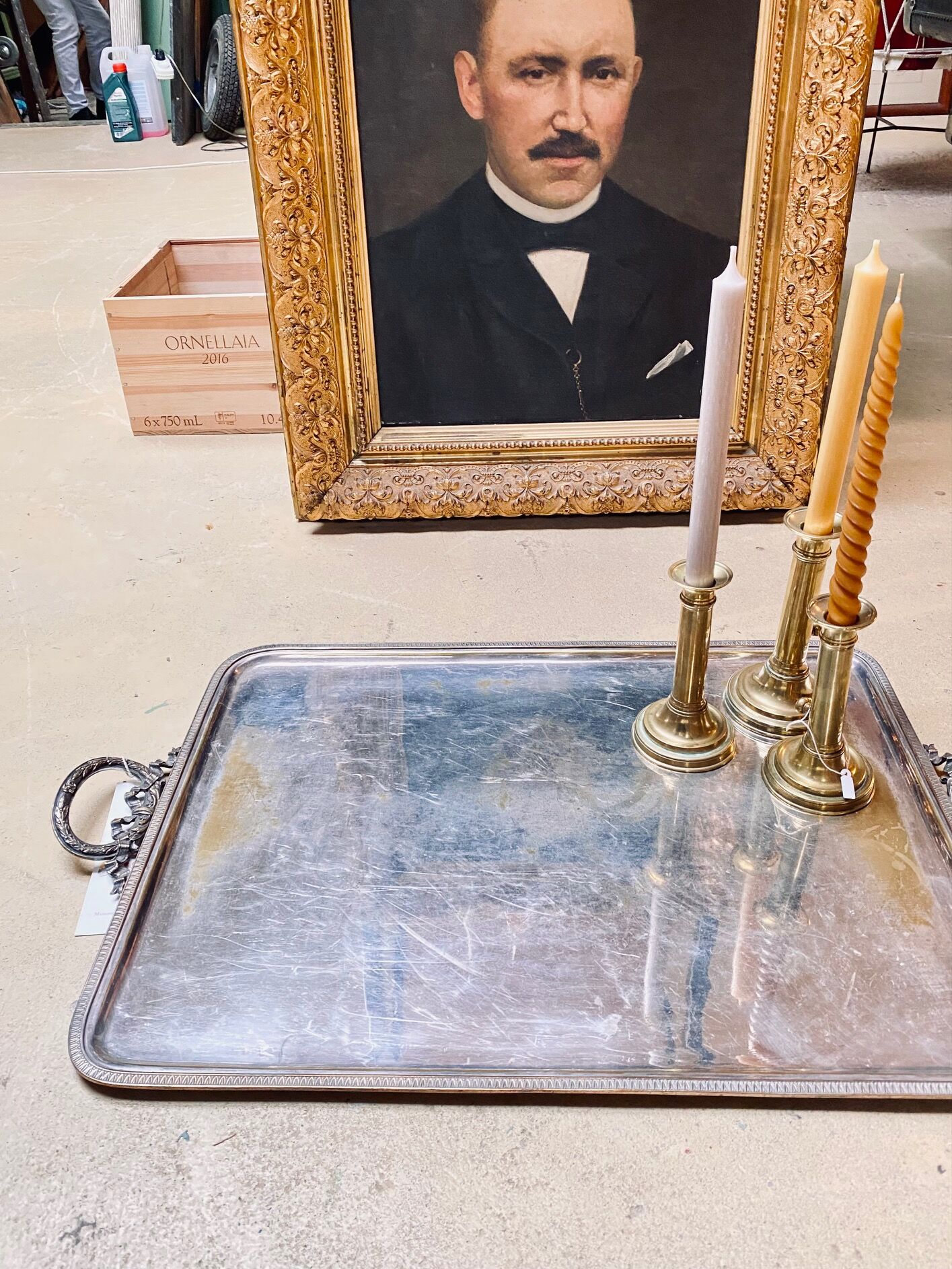 Silver serving tray