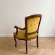 Louis XV style armchair in yellow velvet.