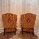 Paire de fauteuils - bergères à oreilles Anglais