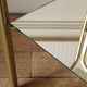 Bolster side table in gold metal, smoked glass & mirror Hollywood Regency 80's