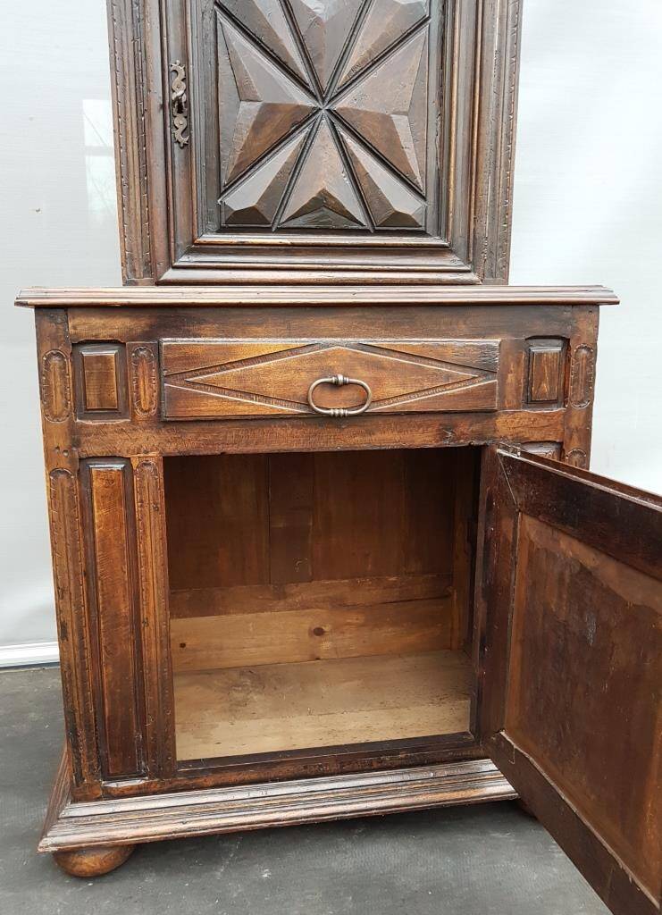 Louis XIII style two-piece recessed high wardrobe