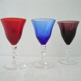 Set of 5 colorful chalice glasses