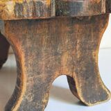Old footstool in solid wood 19th century