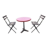 Bistro table + 2 folding chairs