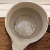 2 Old Small Glazed Ceramic Cream Pots/Enameled Decor