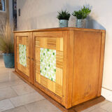 Row in oak, bamboo and mosaic