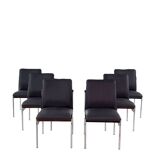6 vintage rosewood dining chairs by C. Denekamp for Thereca