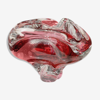 Empty pocket in pink and white Murano glass
