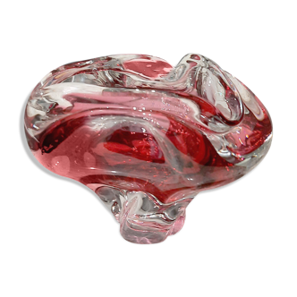 Empty pocket in pink and white Murano glass