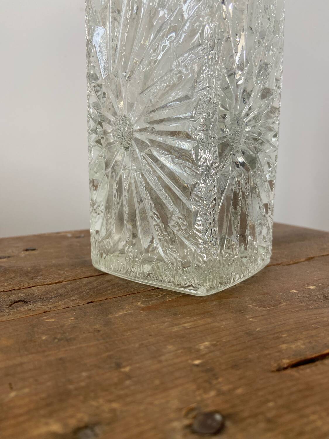 Vintage rectangular glass vase
