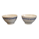 SET OF 2 EARTHENWARE BOWLS TERRE DE FER