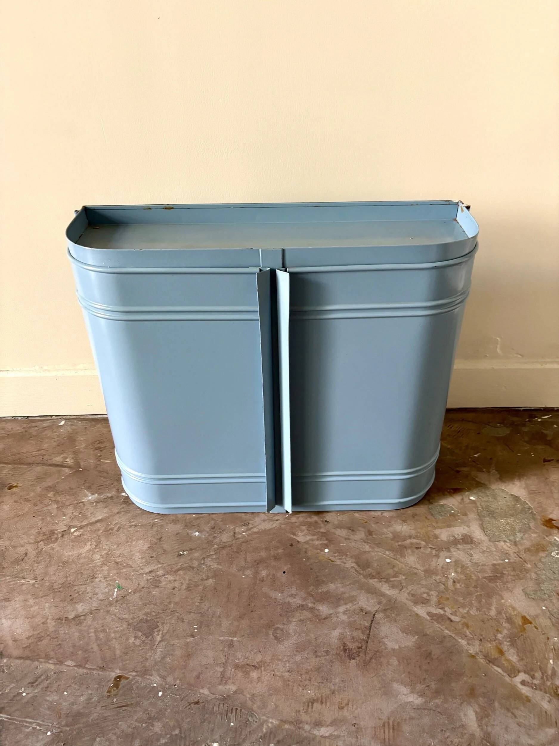 Blue metal 2-door wall cabinet, Ikea 1999