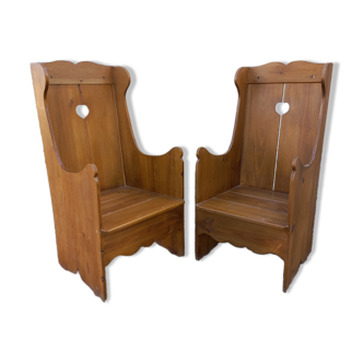 Pair of armchairs, mountain furniture