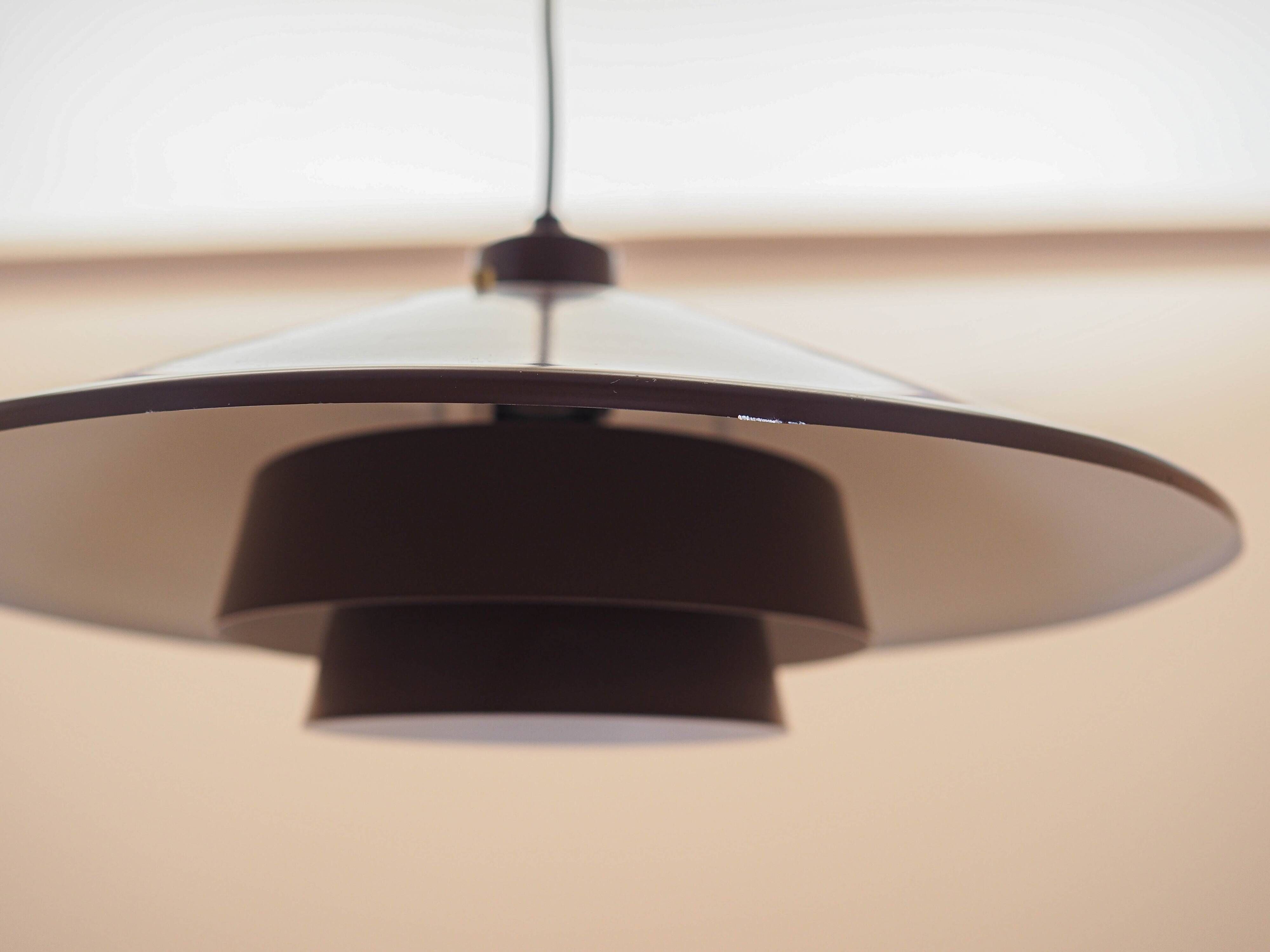 Danish pendant lamp with tiered metal shade, 1960s