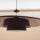 Danish pendant lamp with tiered metal shade, 1960s
