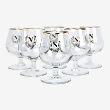 6 verres à cognac "N"