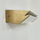 Vintage XL wall light, matte gold metal and perspex, France, 1960.
