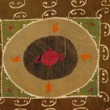 Vintage Turkish hand-knotted rug 107x126 cm