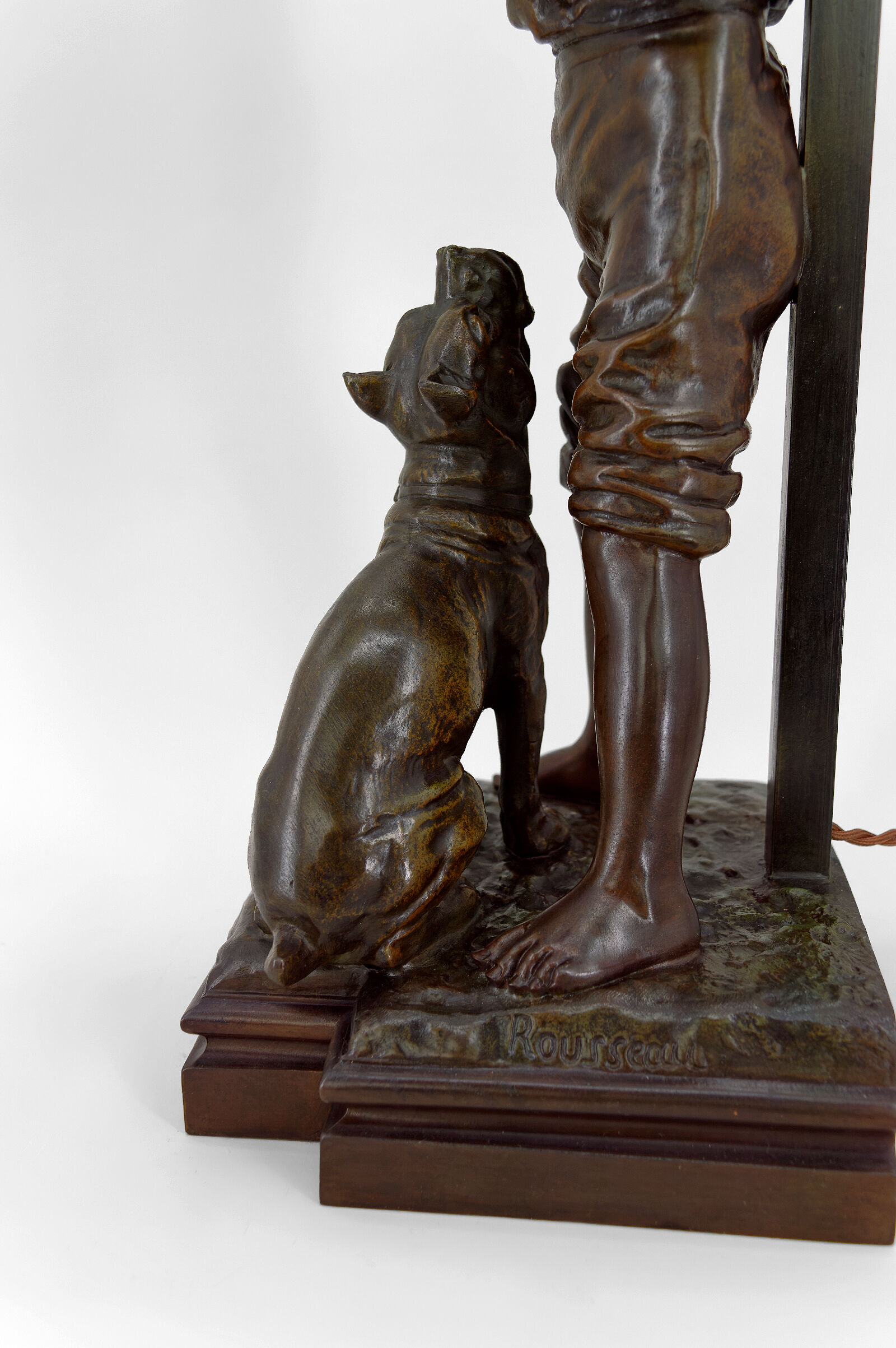 Lamp "La Bonne Soupe" by Victor Rousseau, Art Nouveau, circa 1900