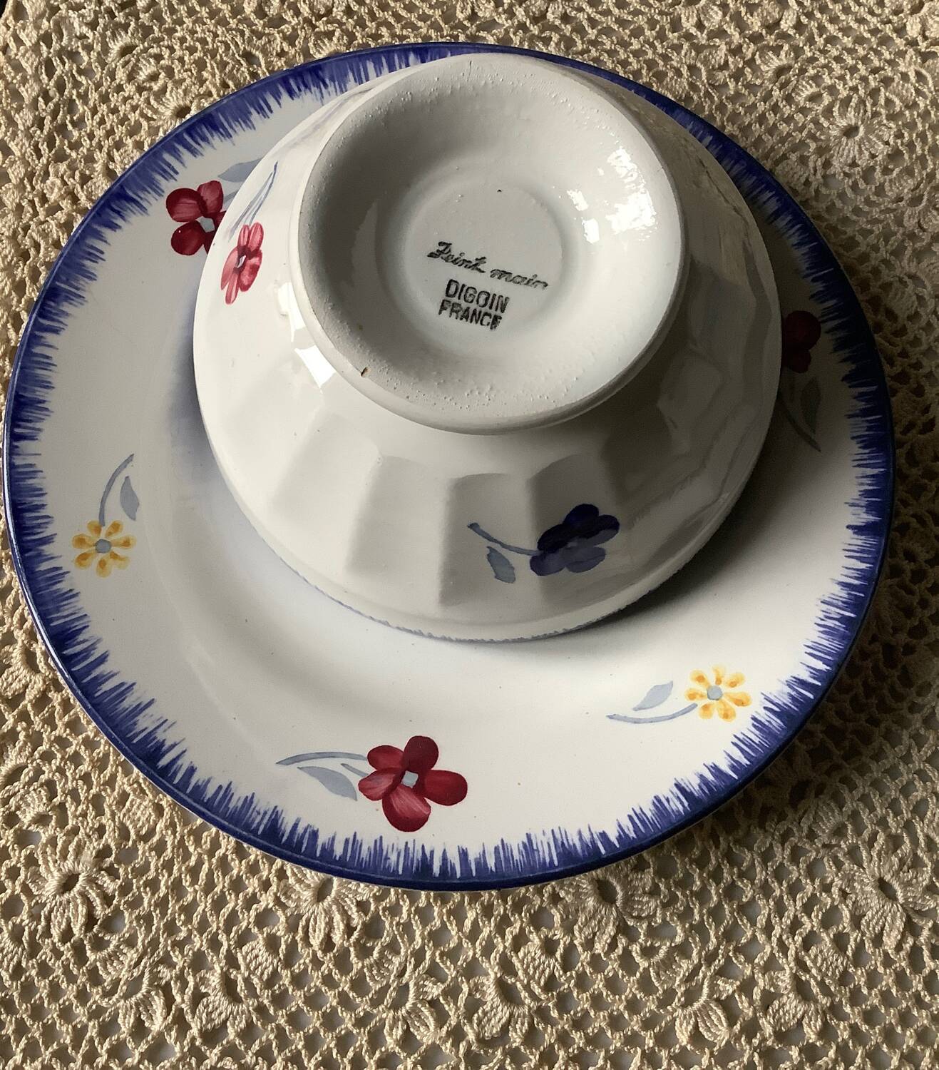 Lot 3 bols+3 assiettes Digoin Sarreguemines