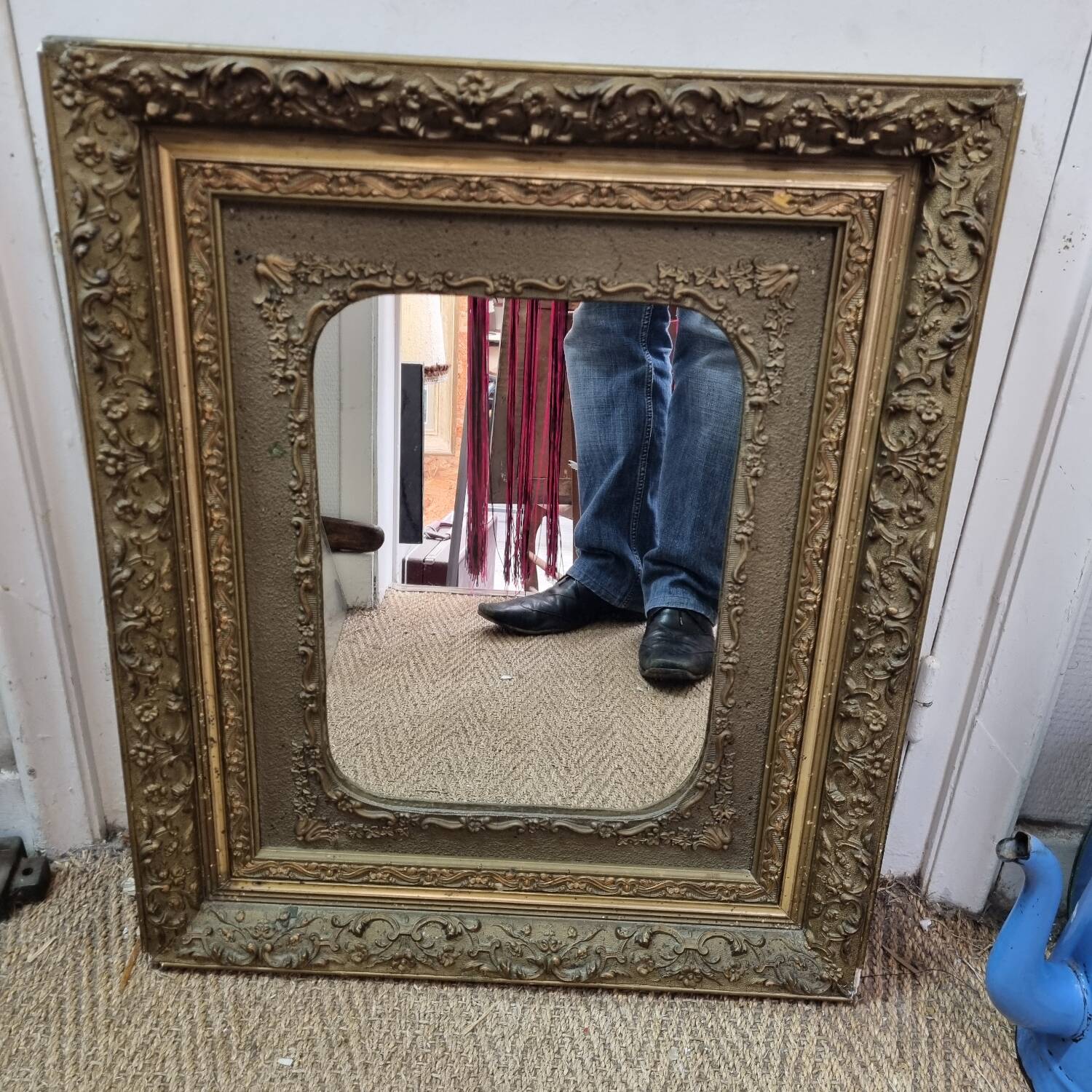 Giltwood mirror gilded wood late 19th century (66×55cm)